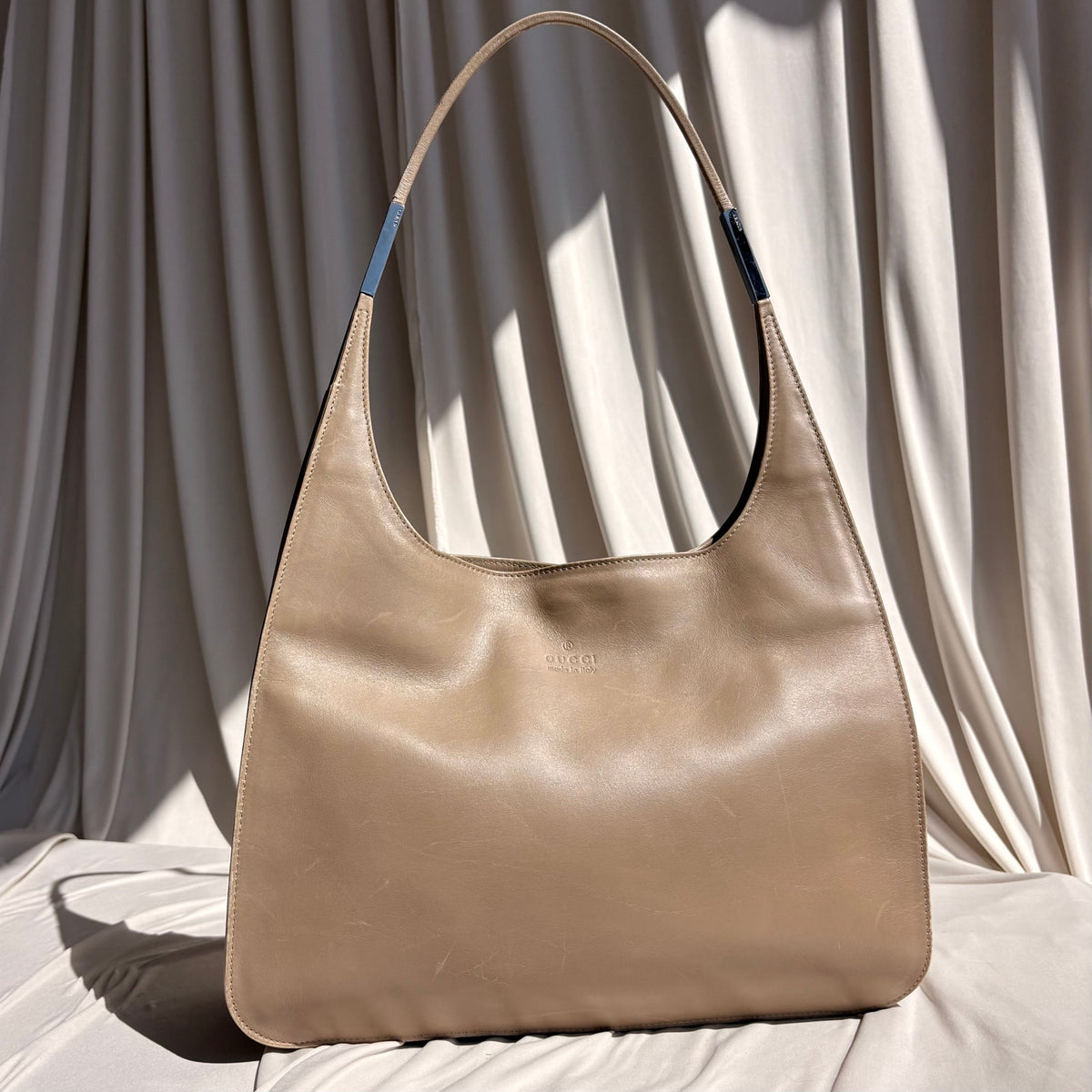 Gucci Tom Ford Era Beige Vitello Leather Shoulder Bag