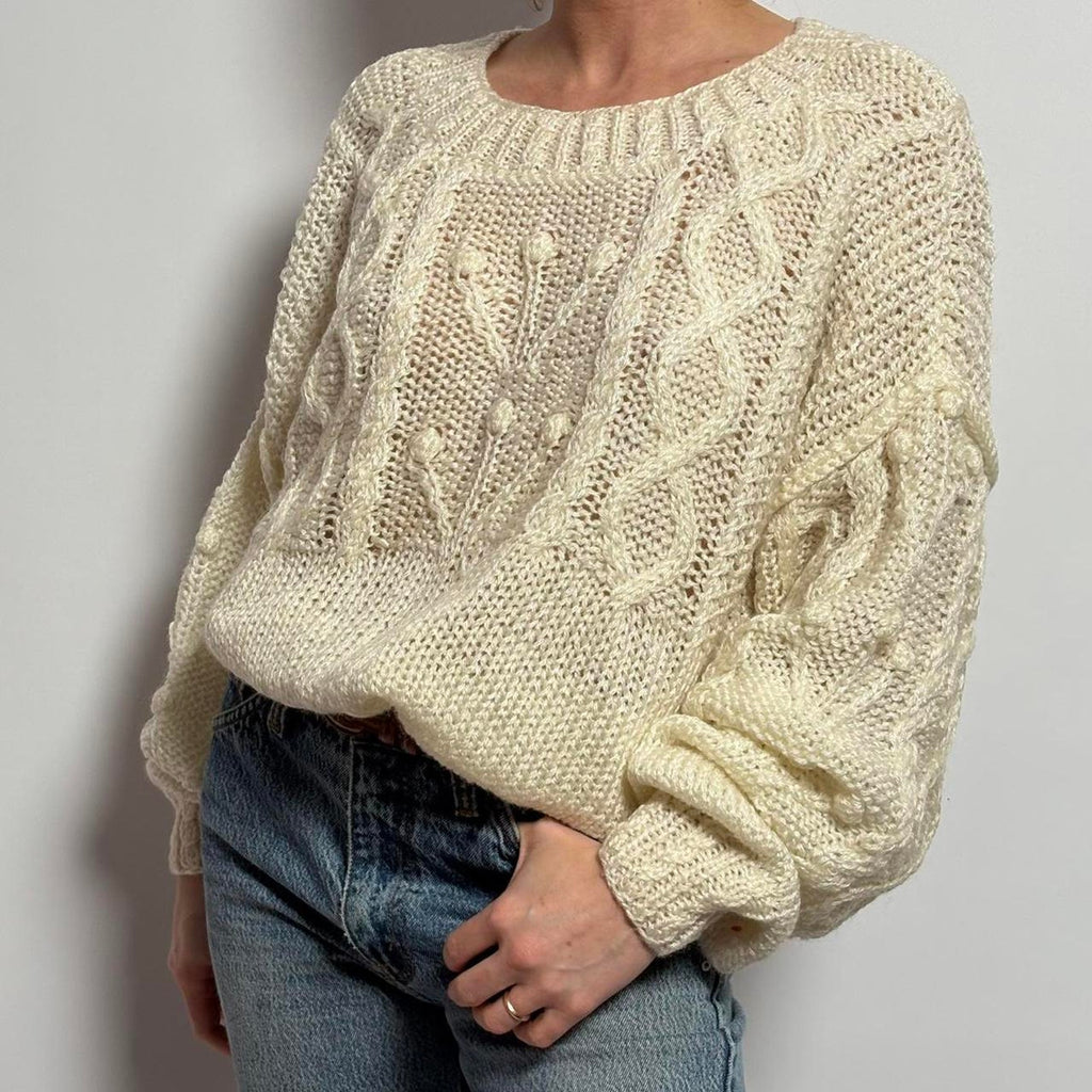 Vintage 90s Liz Claiborne Hand-Knit Sweater - Large