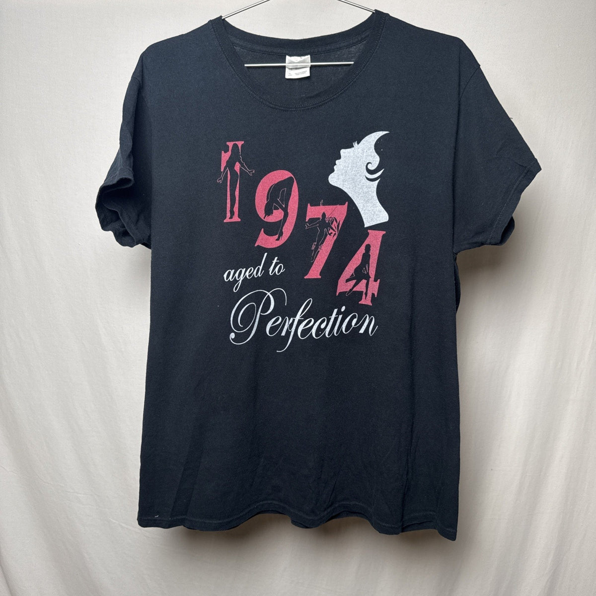 Vintage 1974 aged to perfection stripper dancer Gildan tee shirt black