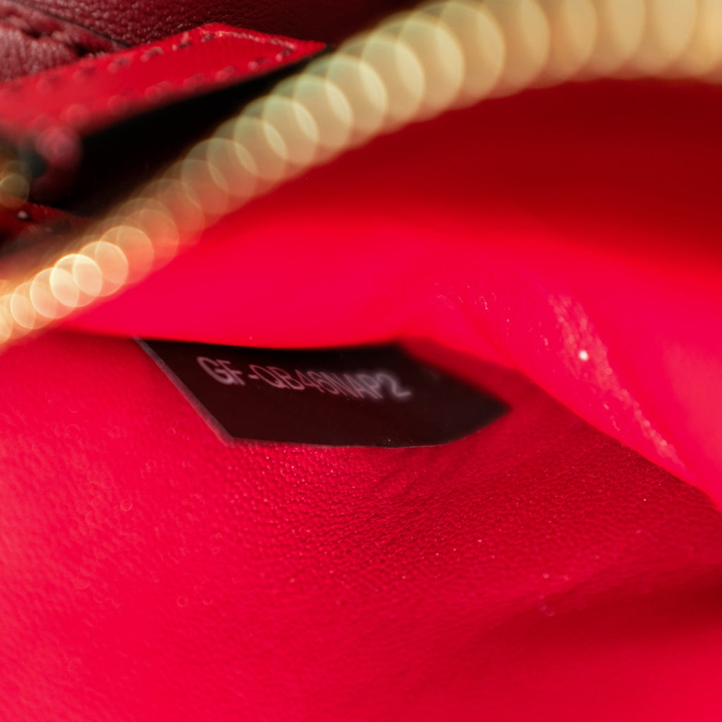 Valentino Rockstud Red Leather Belt Bag - Gold Studs