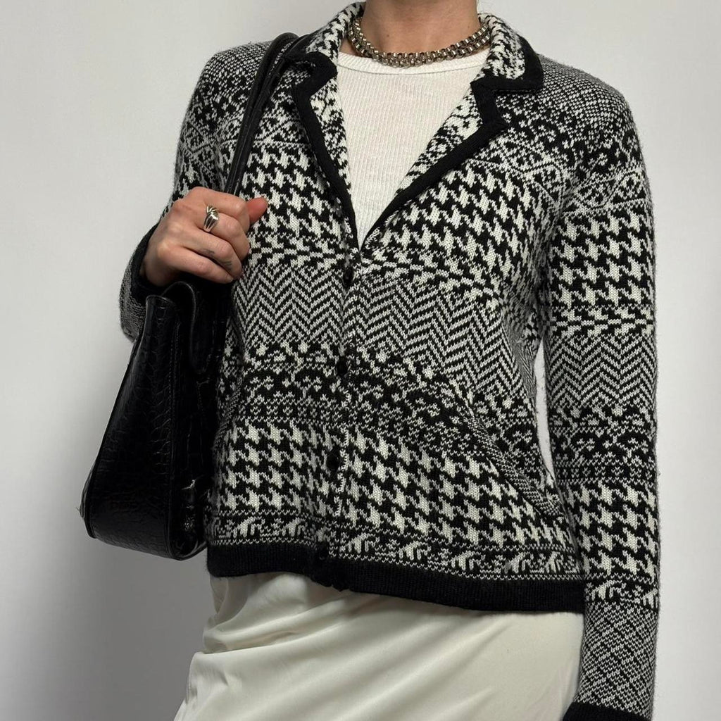 Vintage Coldwater Creek Black & White Cardigan - XS