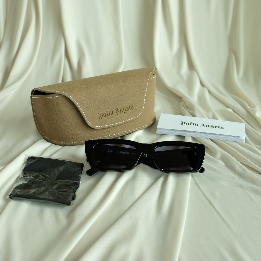 Palm Angels Rectangle Sunglasses - Black Frame, Blue Lenses, Brand New