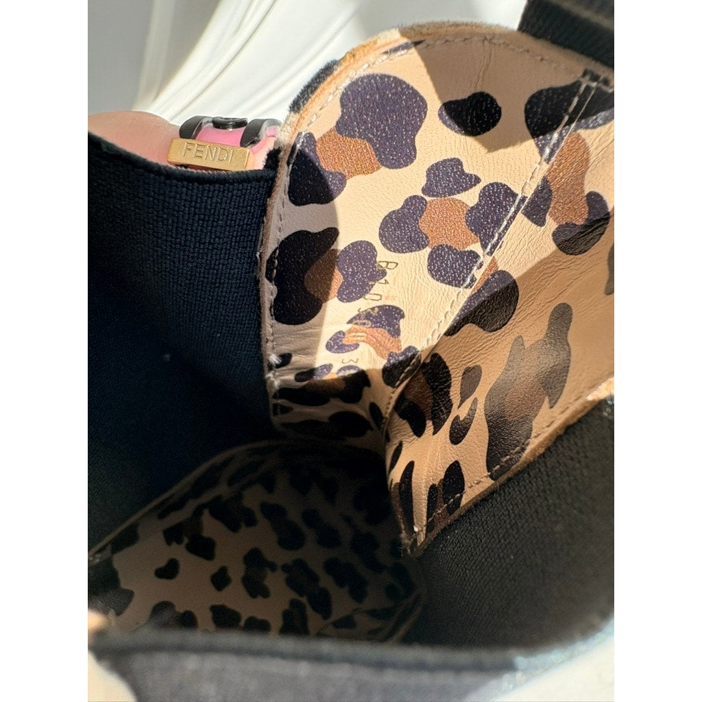 Sergio Rossi Leopard Print Chelsea Ankle Boots - NWT