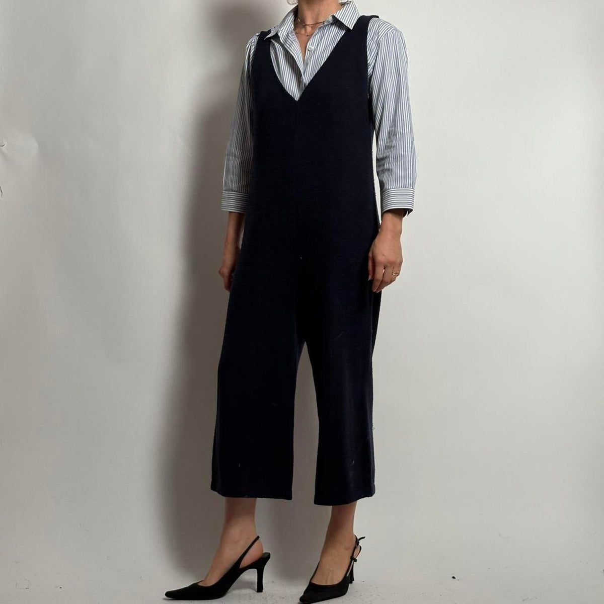 Grey Label Navy Blue Knit Jumpsuit - Size Small