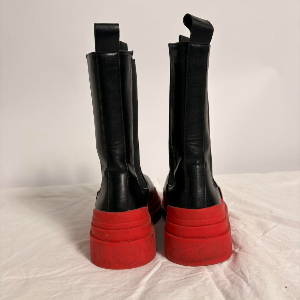 Unilady Black & Red Platform Boots - Size 8