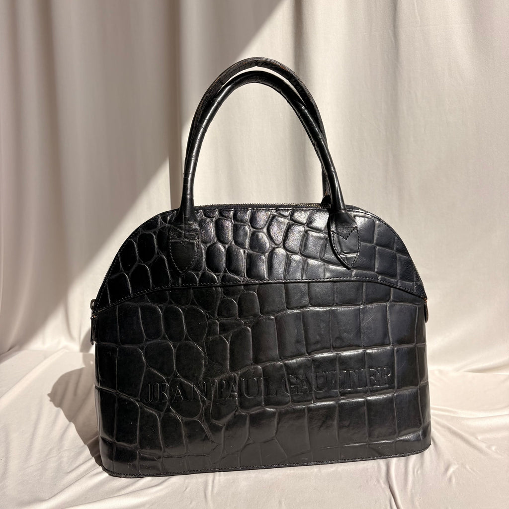 Vintage Jean Paul Gaultier Crocodile-Embossed Leather Bag