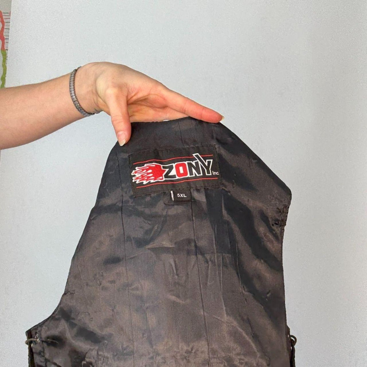 Vintage Zony Inc. Black Leather Motercycle Vest