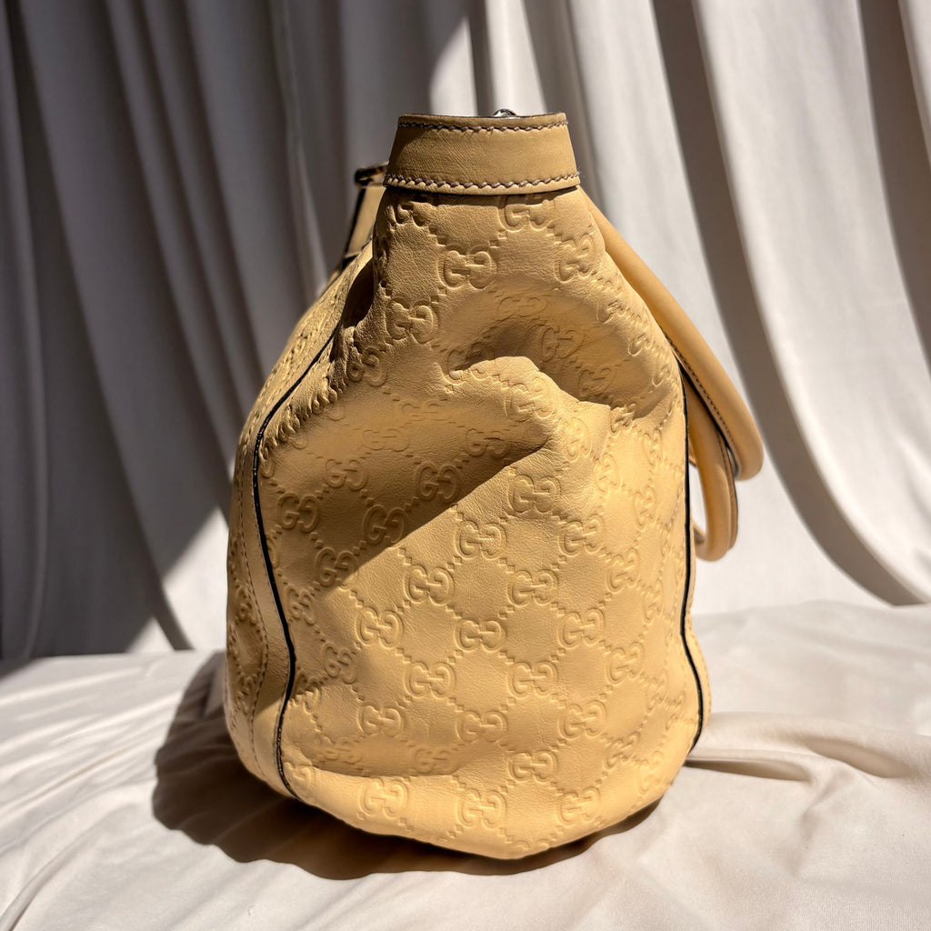 Gucci Abbey Tote - Guccissima Leather, Yellow, D-Ring Detail