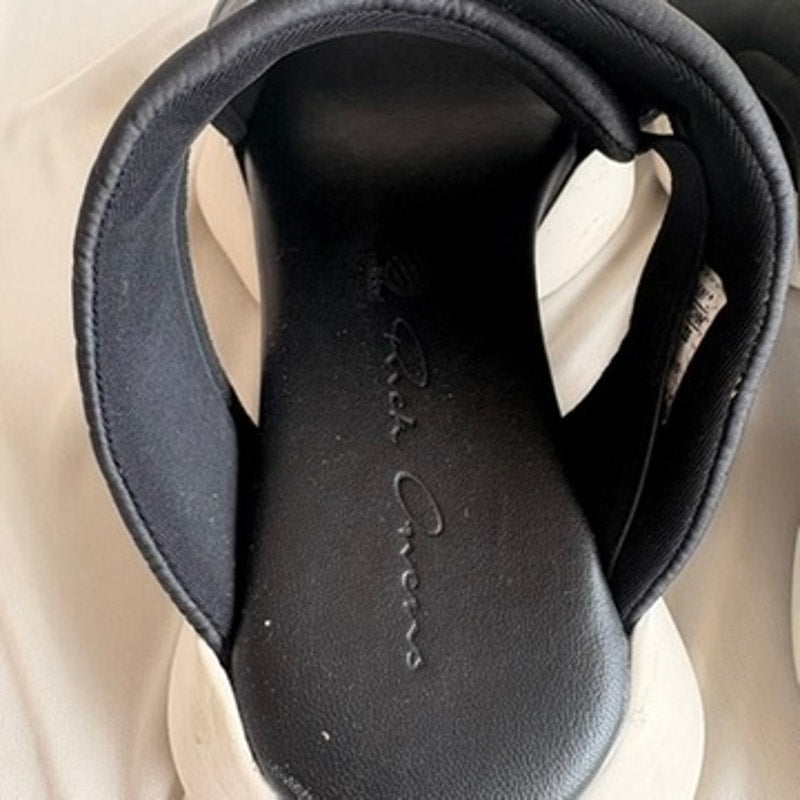 Rick Owens x Adidas Tank Slide Sandals - Black & White, Men's 5/Women's 7