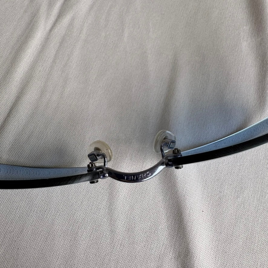 Vintage Chanel 4002 Rimless Sunglasses - Light Blue Gradient, Silver CC Logo