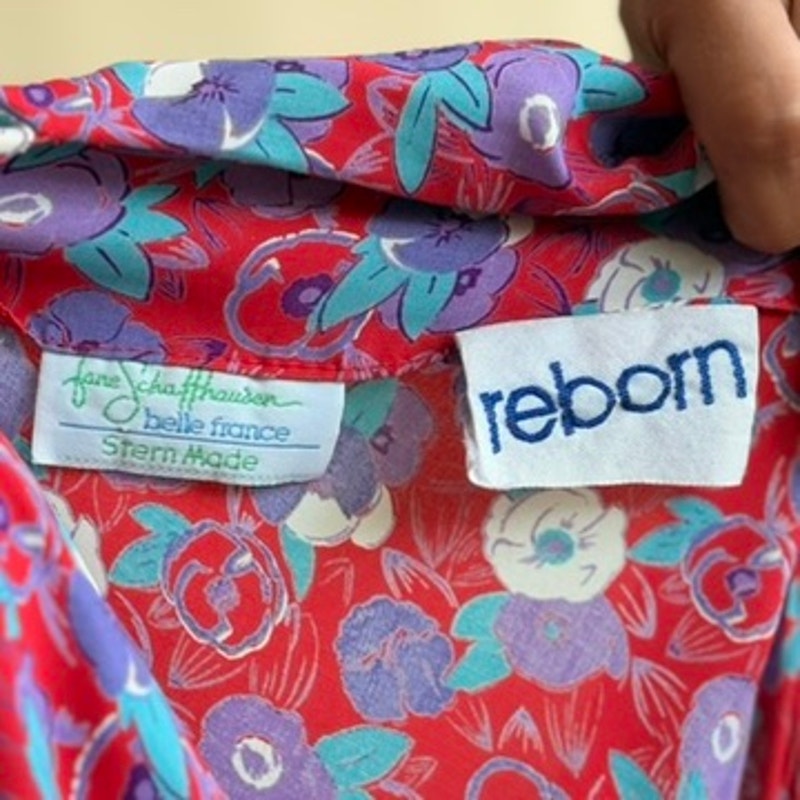 Jane Schaffhausen Bella Franc Stern Reborn Floral Dress - Red & Blue, 1940s-Inspired Size 4