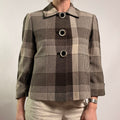 Tahari Brown & Beige Plaid Cropped Jacket - NWT, Size 4