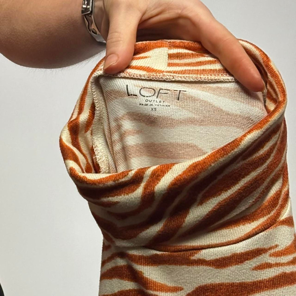 The Loft Orange Zebra Print Turtleneck - Small