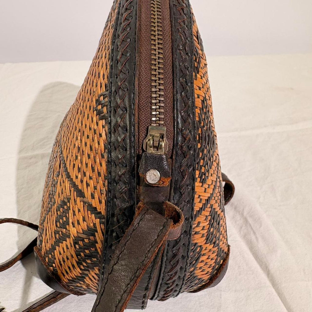 Vintage Trontieres Floral Leather Crossbody - Made in Indonesia