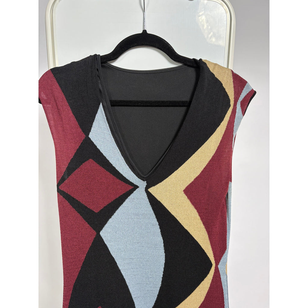 Geometric Print Bodycon Dress - Missoni Vibes