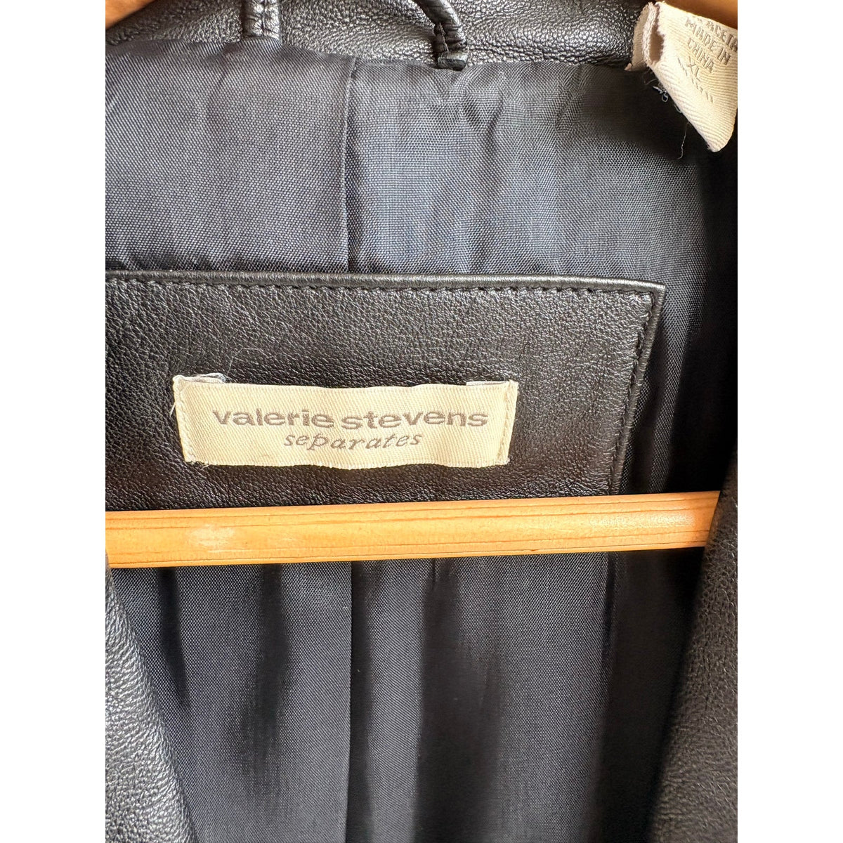 Vintage Valerie Stephan Separates Black Leather Jacket - Size XL
