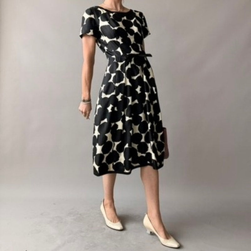 Suzy Perette New York Vintage Silk Polka Dot Cocktail Dress