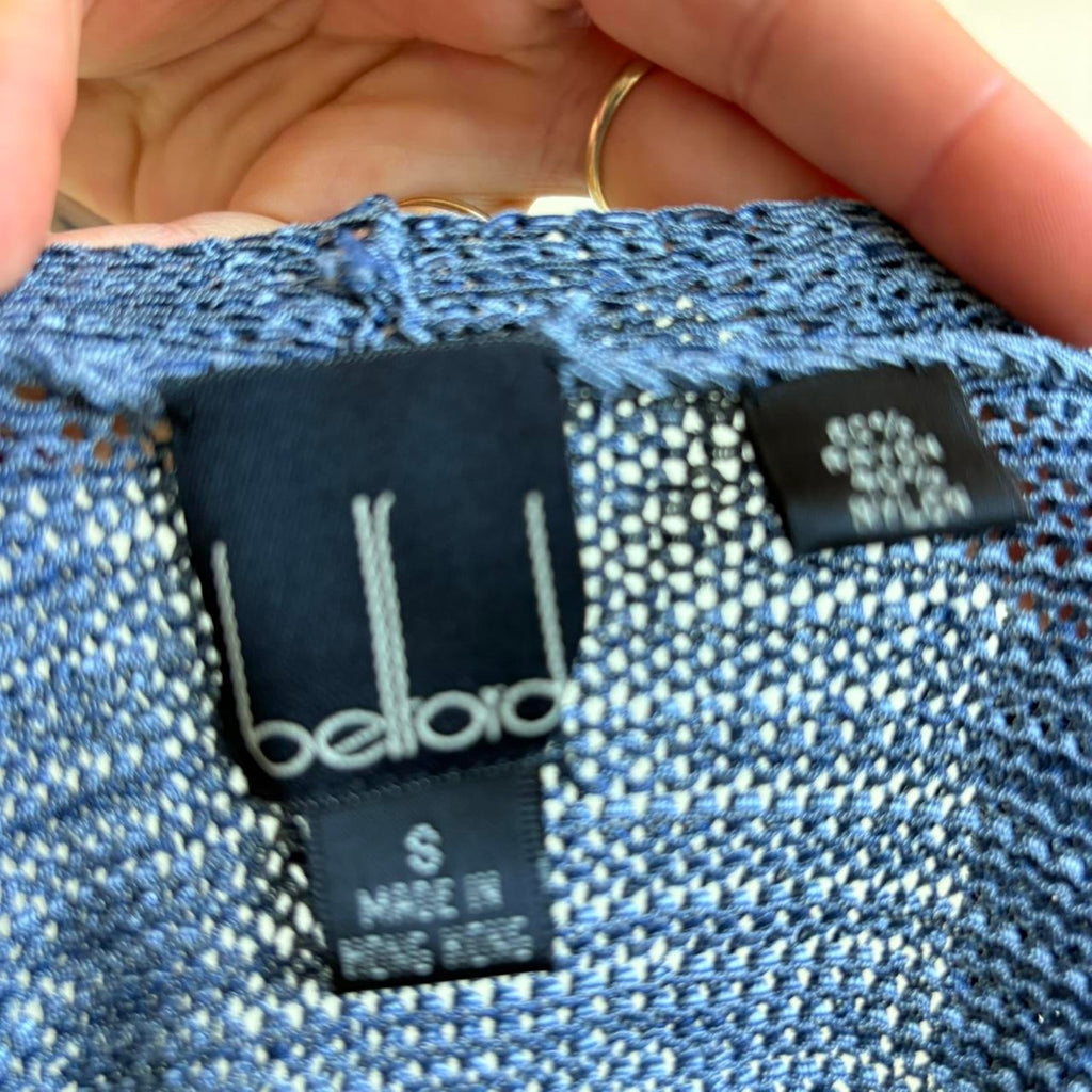 Belford Blue Crochet Cardigan Top - Size Small