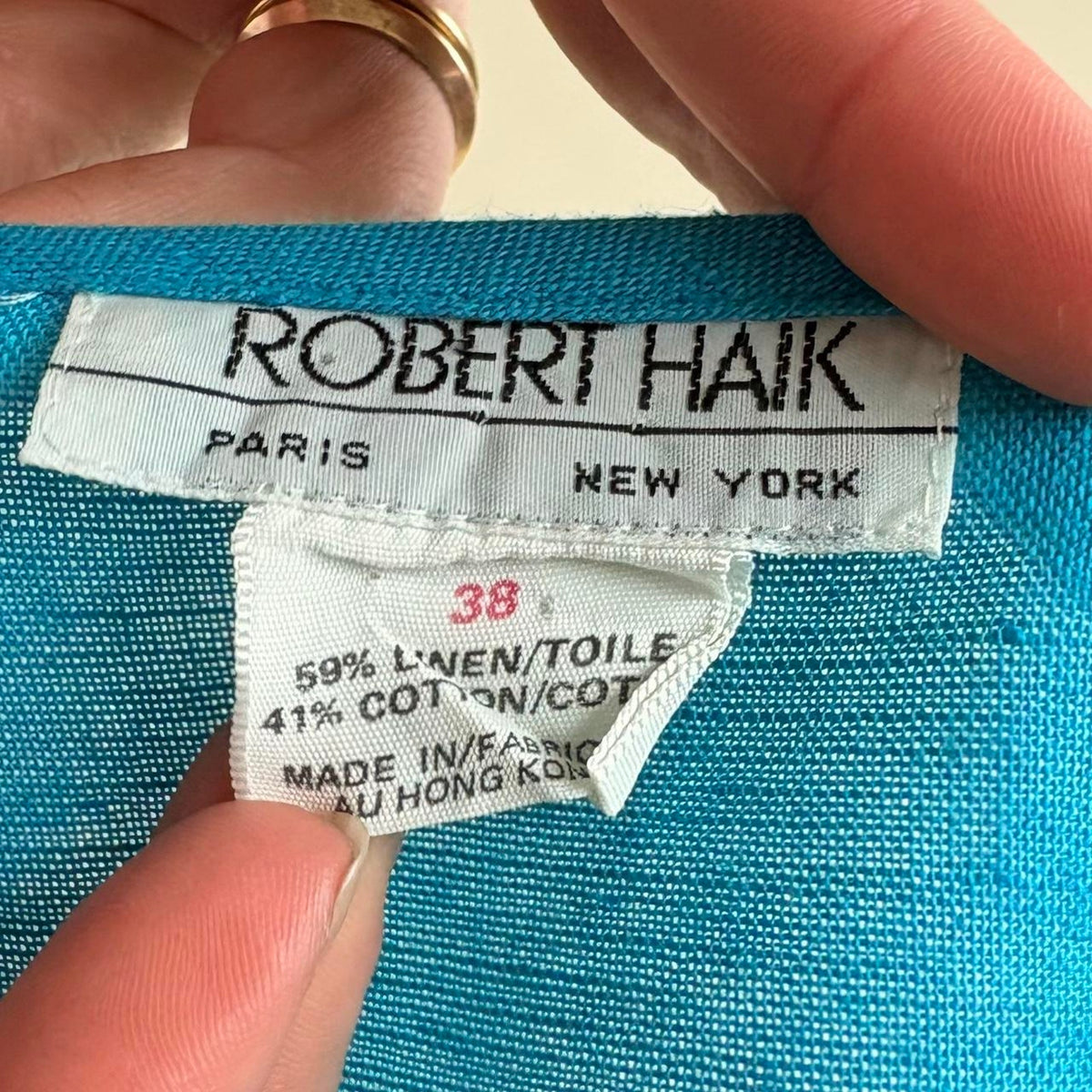 Robert Haik Linen Cotton Open Blouse - Bright Blue