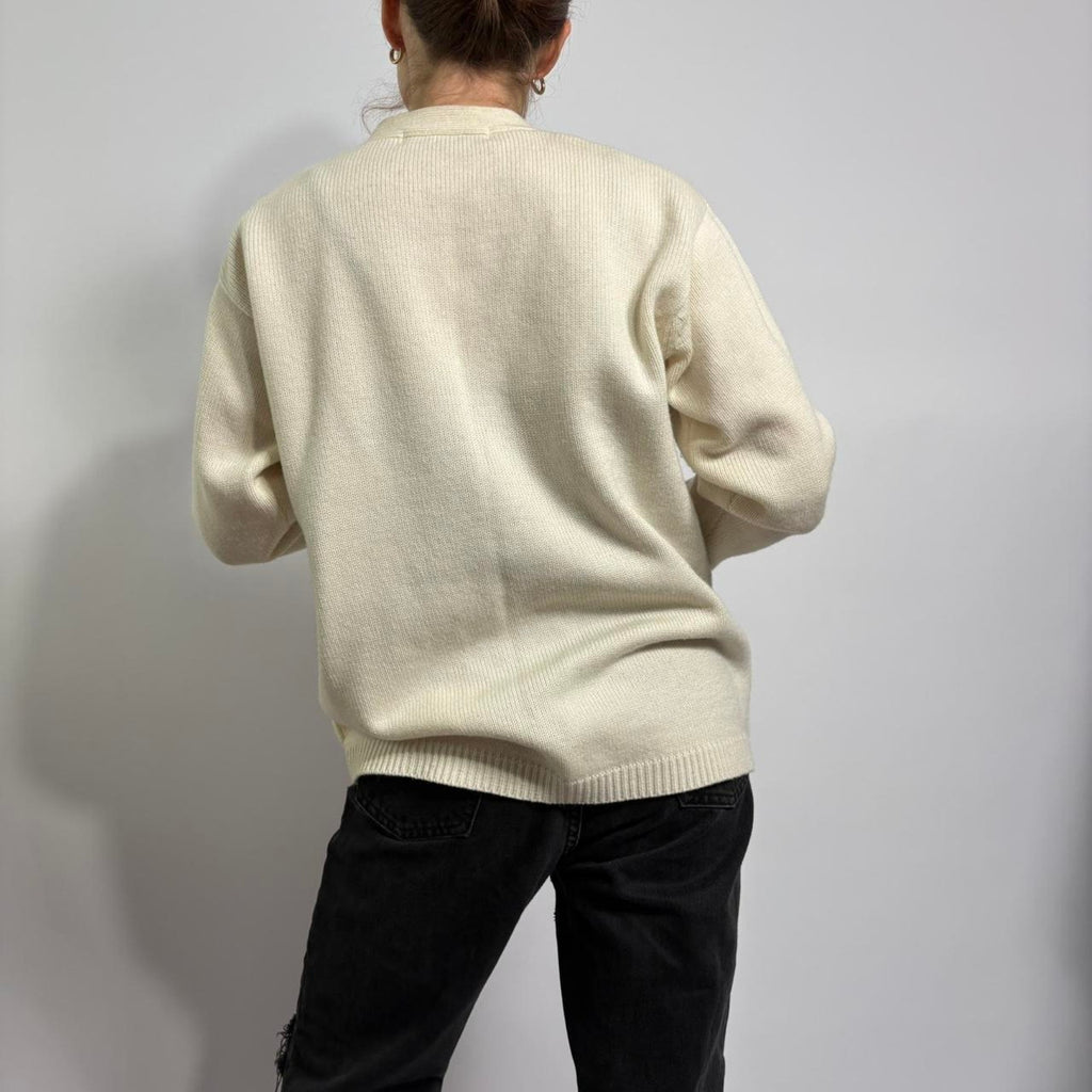 Vintage Karen Scott Cream Cardigan - Small