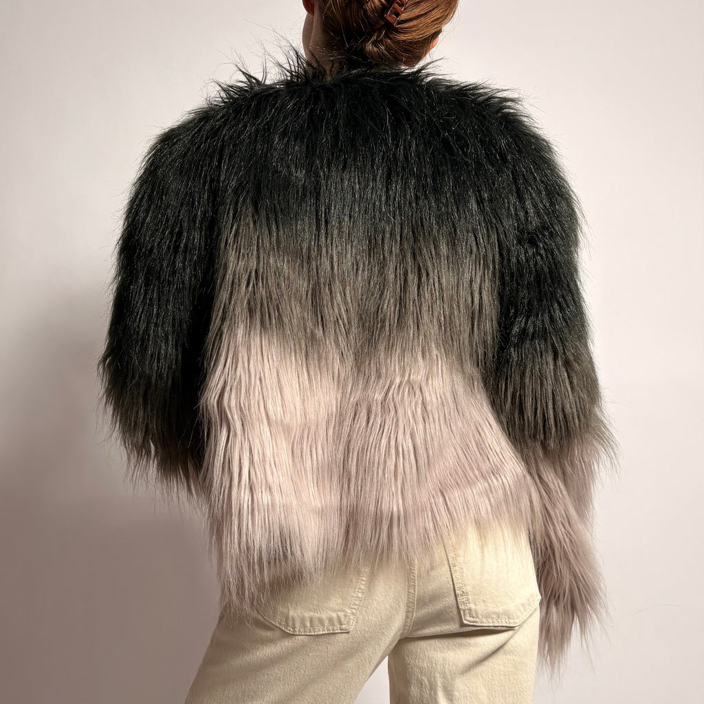 Celsius Premium Y2K Faux Fur Gradient Coat - Size M
