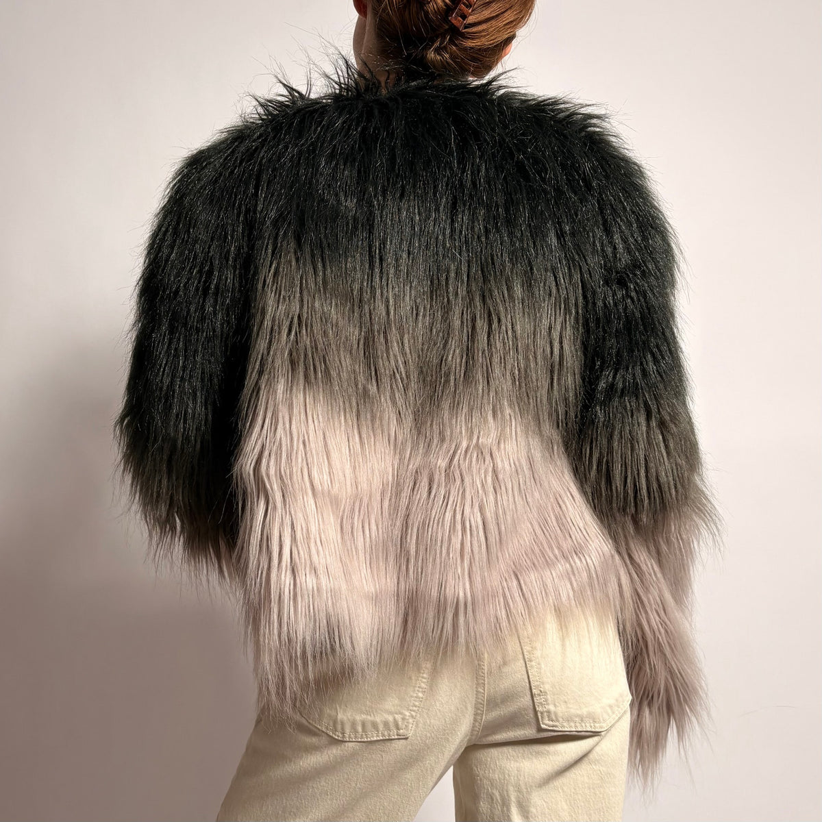 Celsius Premium Y2K Faux Fur Gradient Coat - Size M
