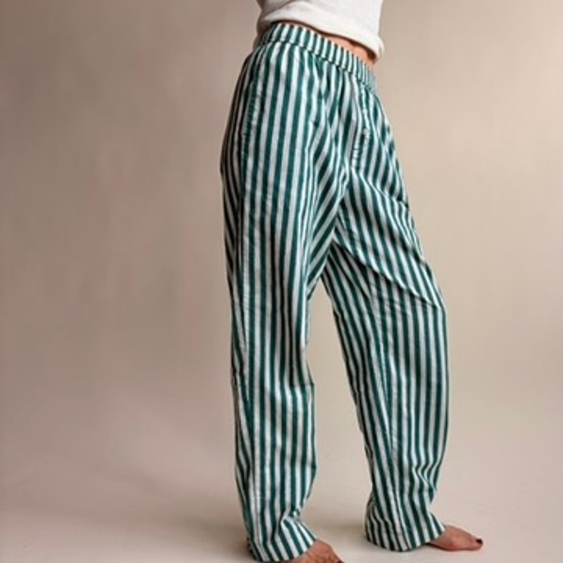 Grayson Threads Green & White Stripe Lounge Pants -  Size XXS