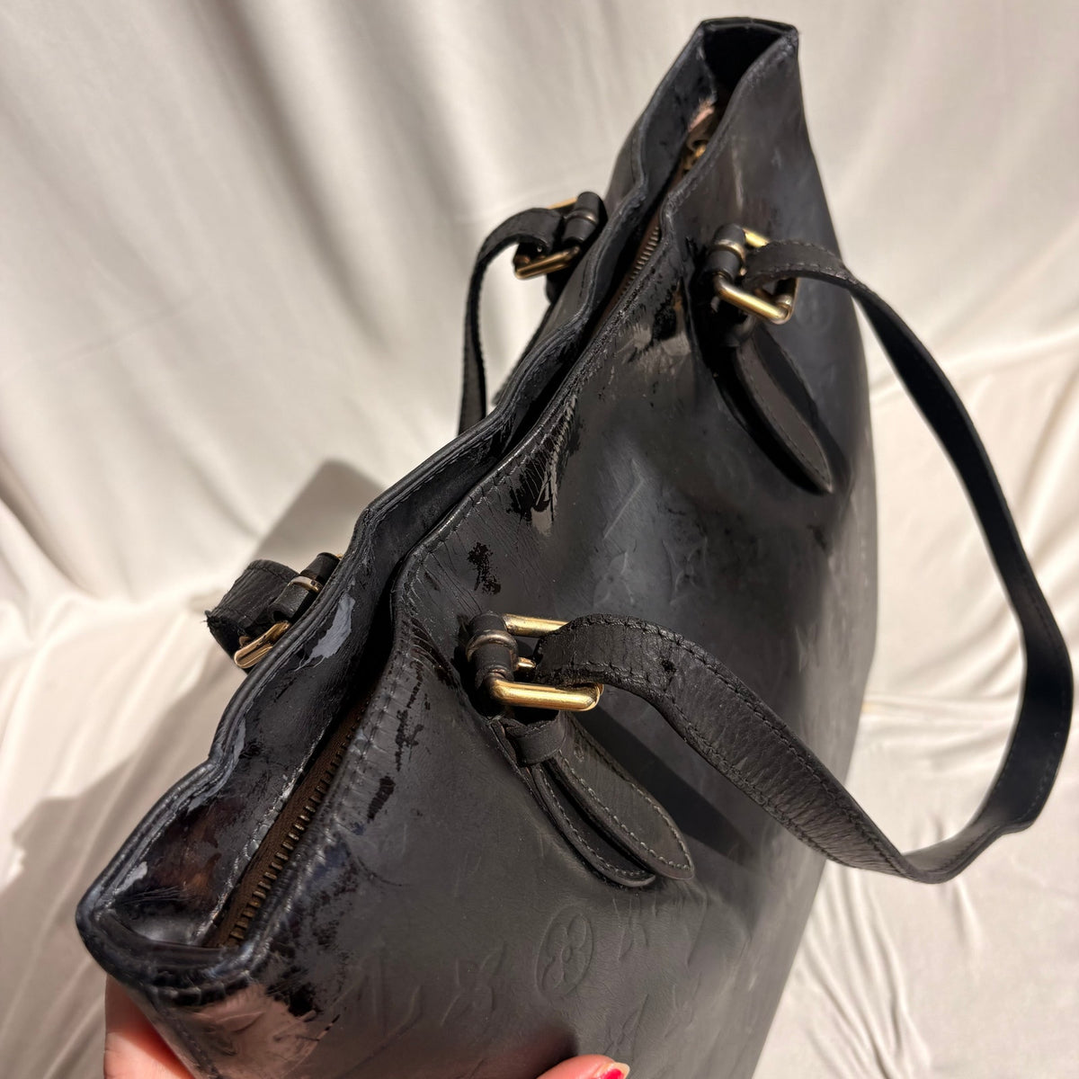 Vintage Louis Vuitton Black Monogram Vernis Houston Tote
