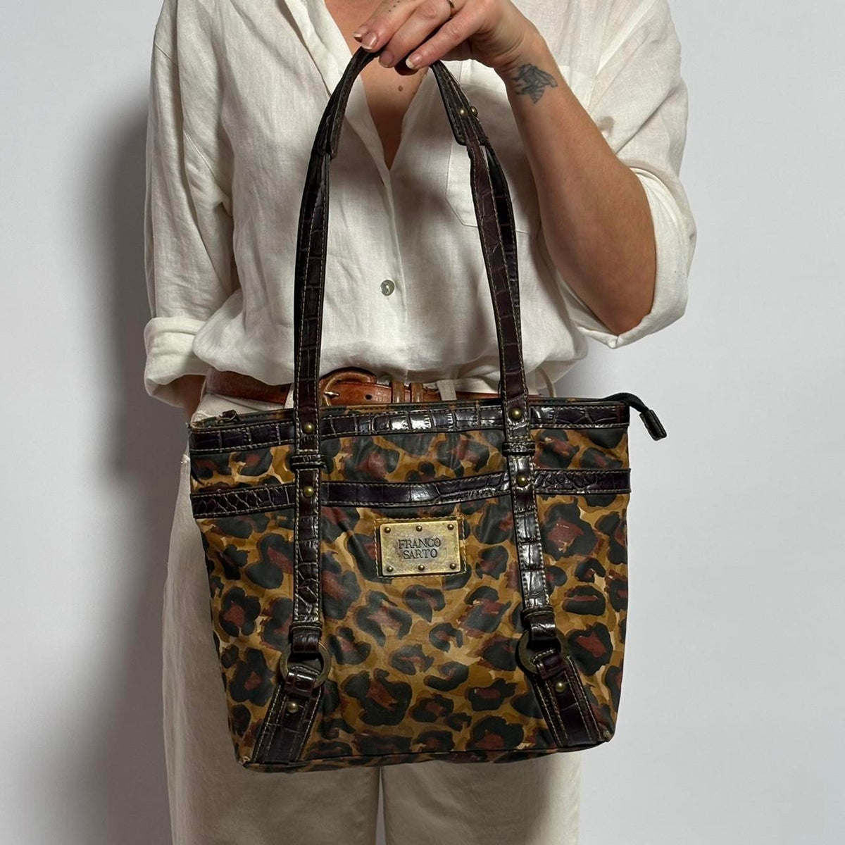 Vintage Franco Sarto Cheetah & Croc Bag