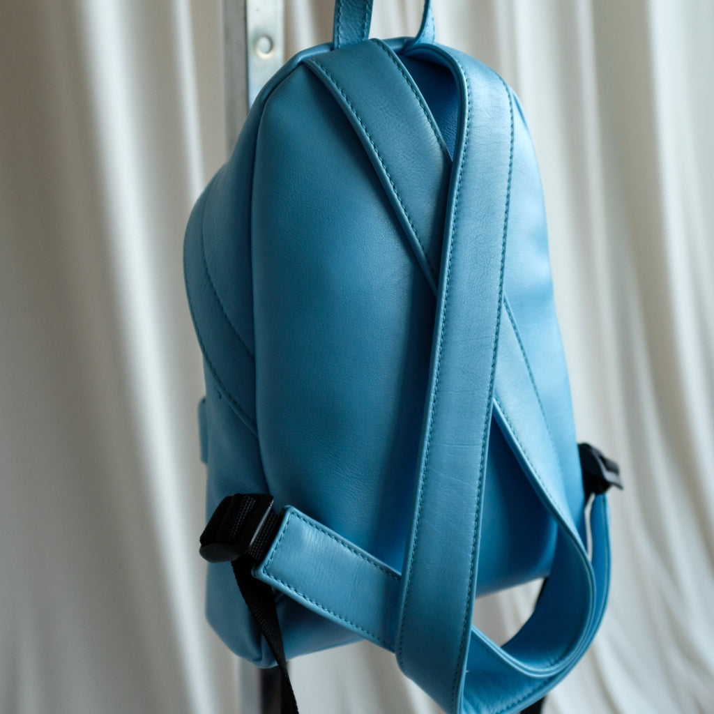 Balenciaga Bag B Logo XXS Soft Backpack Nappa Calf Baby Blue Leather