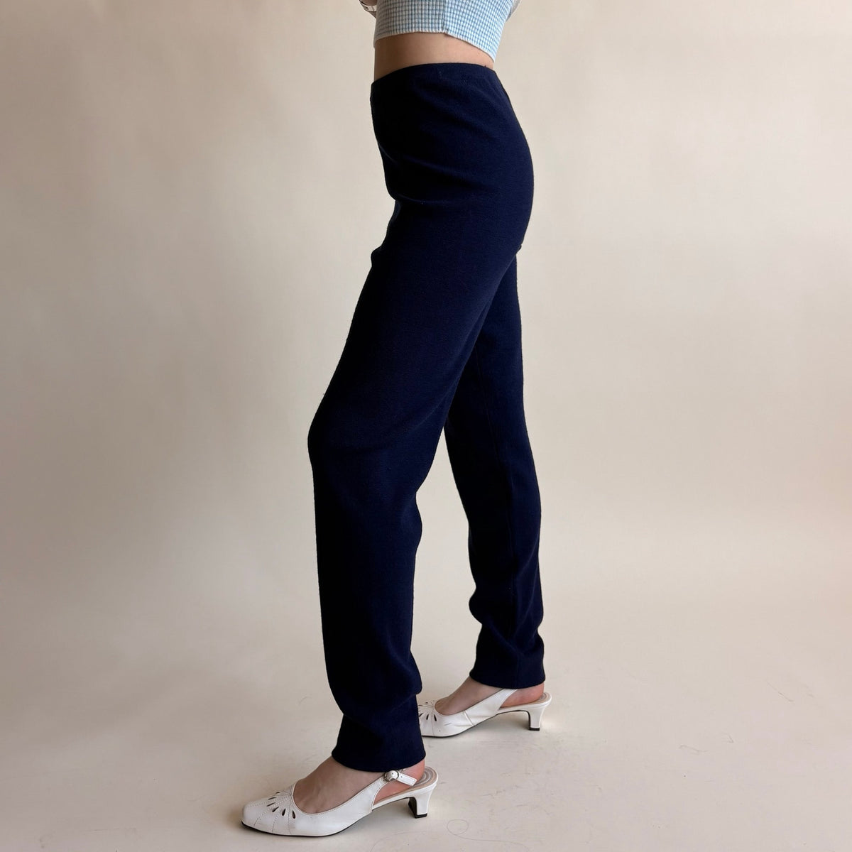 Jones & Co Navy Merino Wool Knit Pants - Size Small