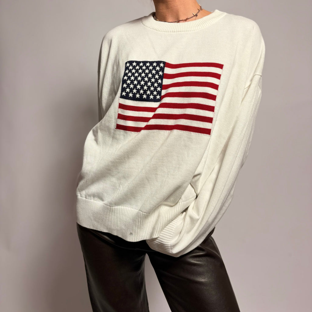 Vigoss White Crew Neck Sweater - NWT, Size Large