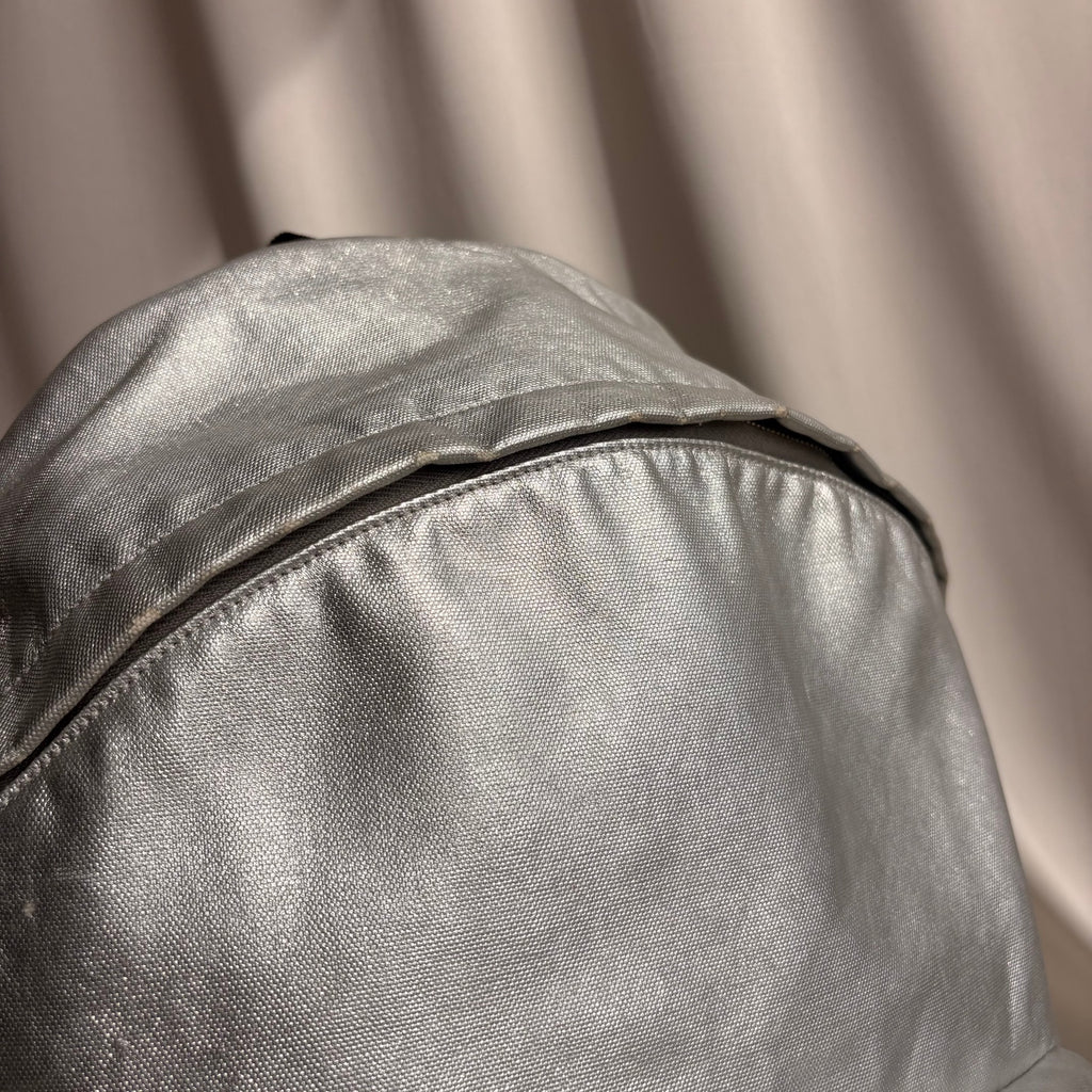 Saint Laurent Silver Metallic Leather City Backpack, 2017