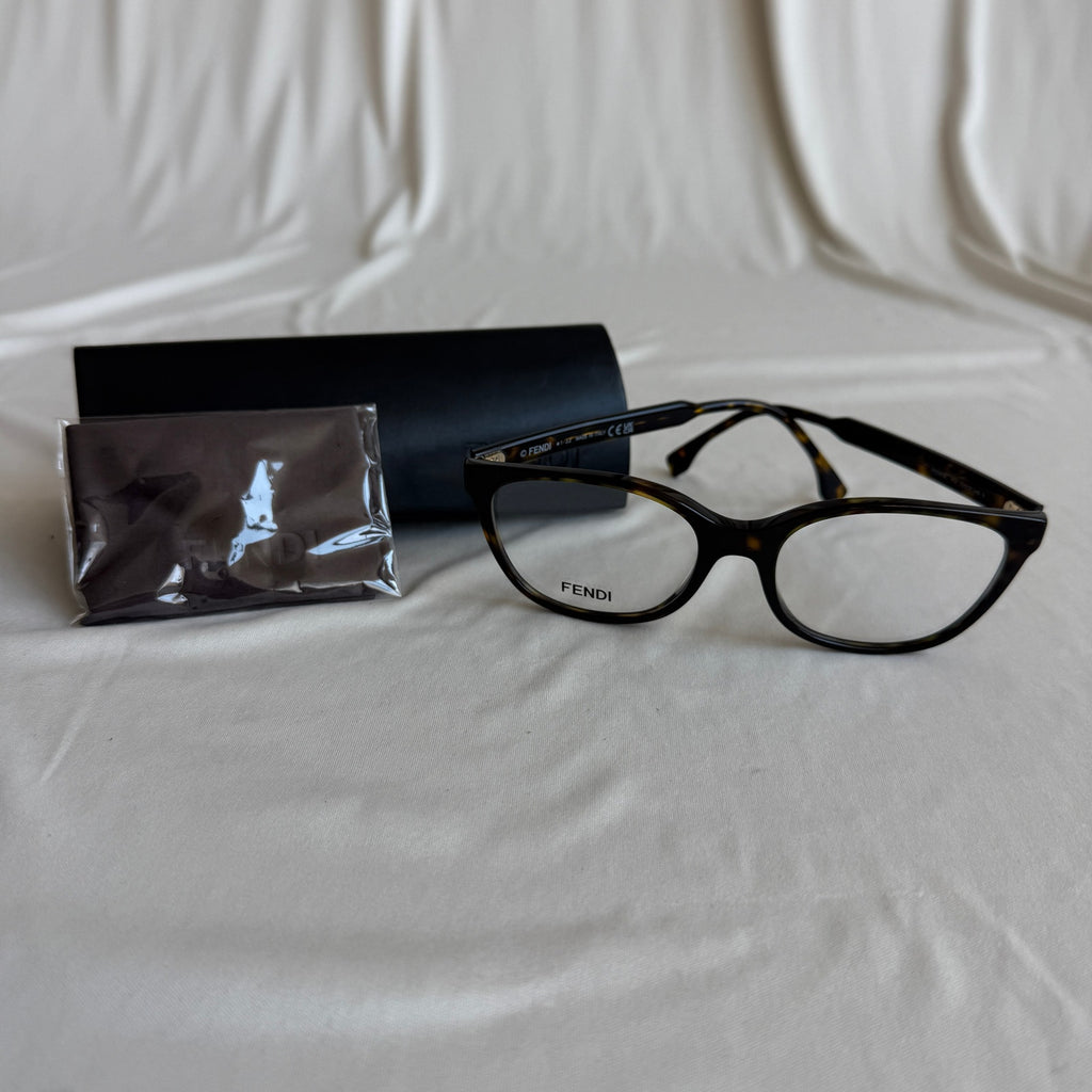 Fendi FE50059I Eyeglasses - Dark Havana Tortoiseshell, Made in Italy