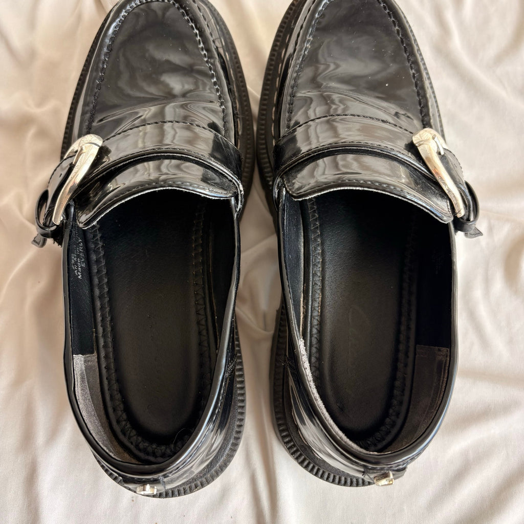 Circus by Sam Edelman Everly Loafer - Chunky Black Patent, Buckle, 7.5