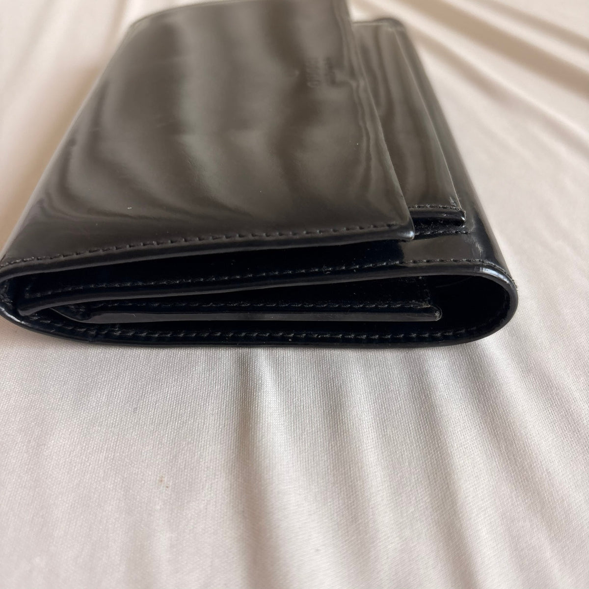 Gucci Patent Logo Wallet - Black, Trifold, Vintage