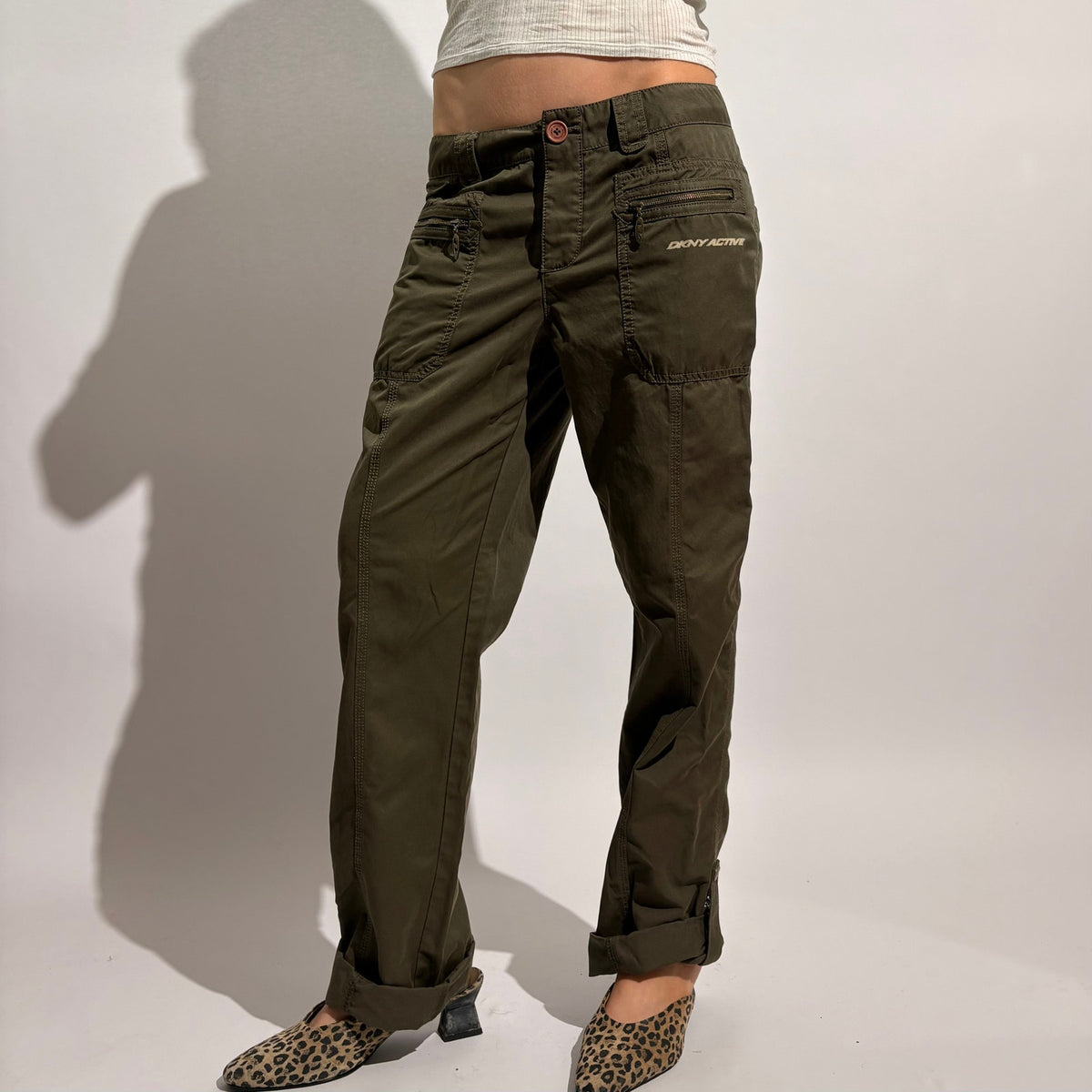 DKNY Active Forest Green Cargo Pants - Size 6