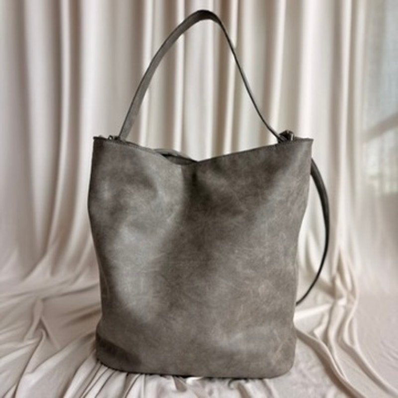 The Limited Grey Bucket Bag - Handle & Shoulder Strap, Vintage