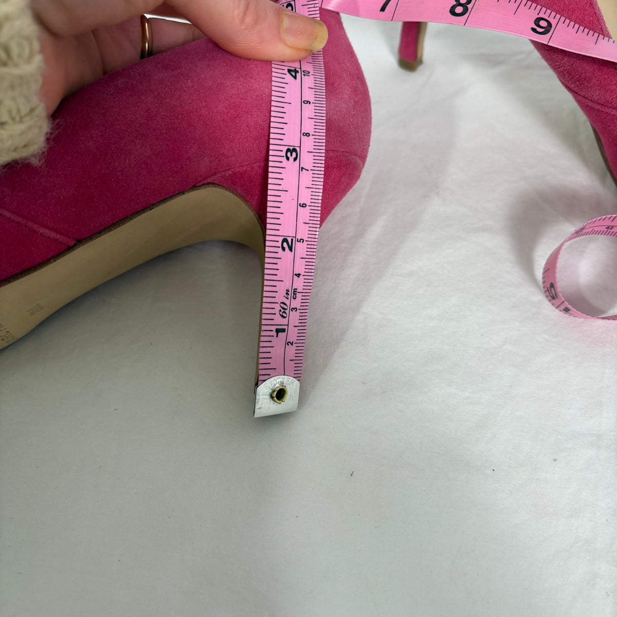 Mark Fisher Bubble Gum Pink Velvet Heels Size 8