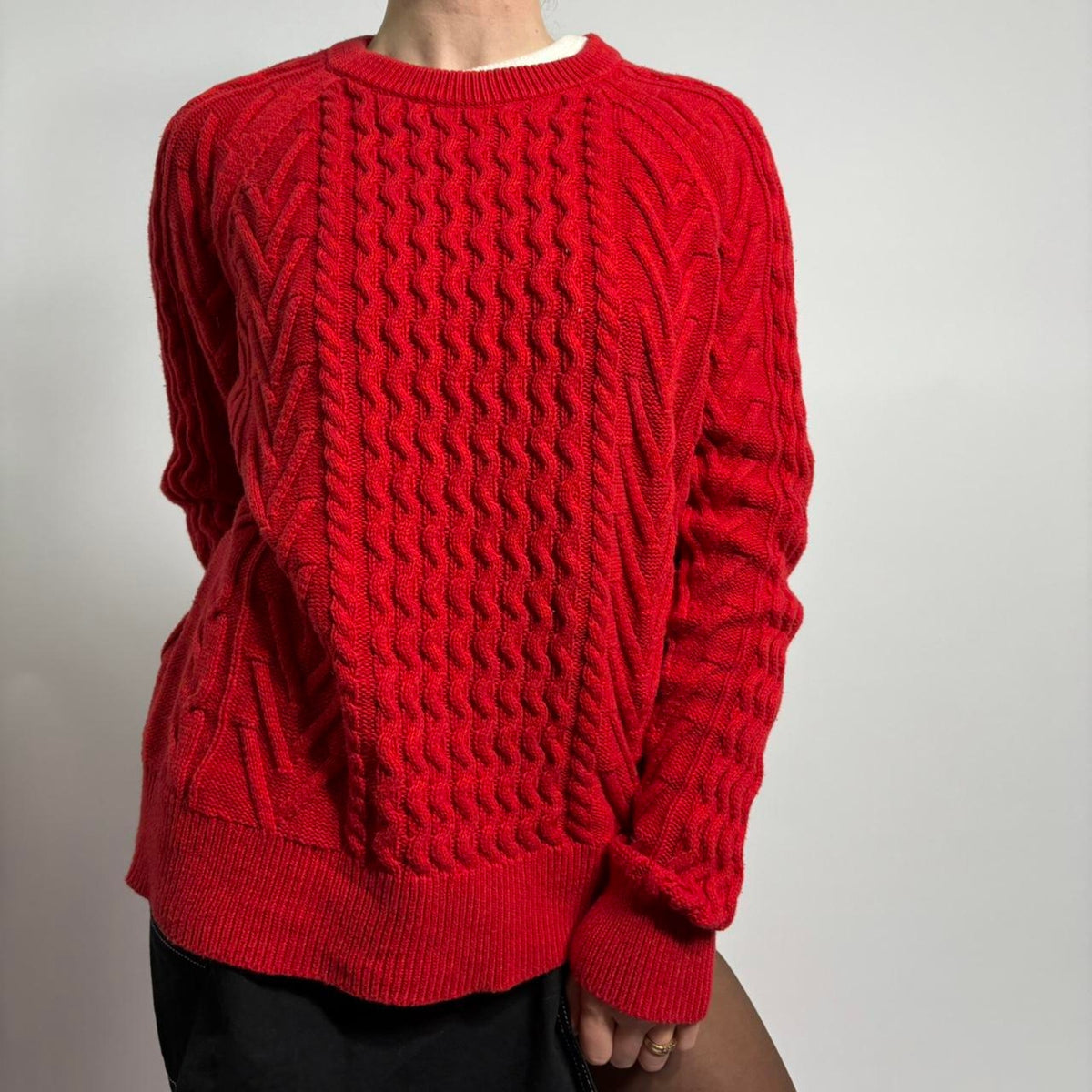 Gap Red Fisherman Cable Knit Sweater - Size Large