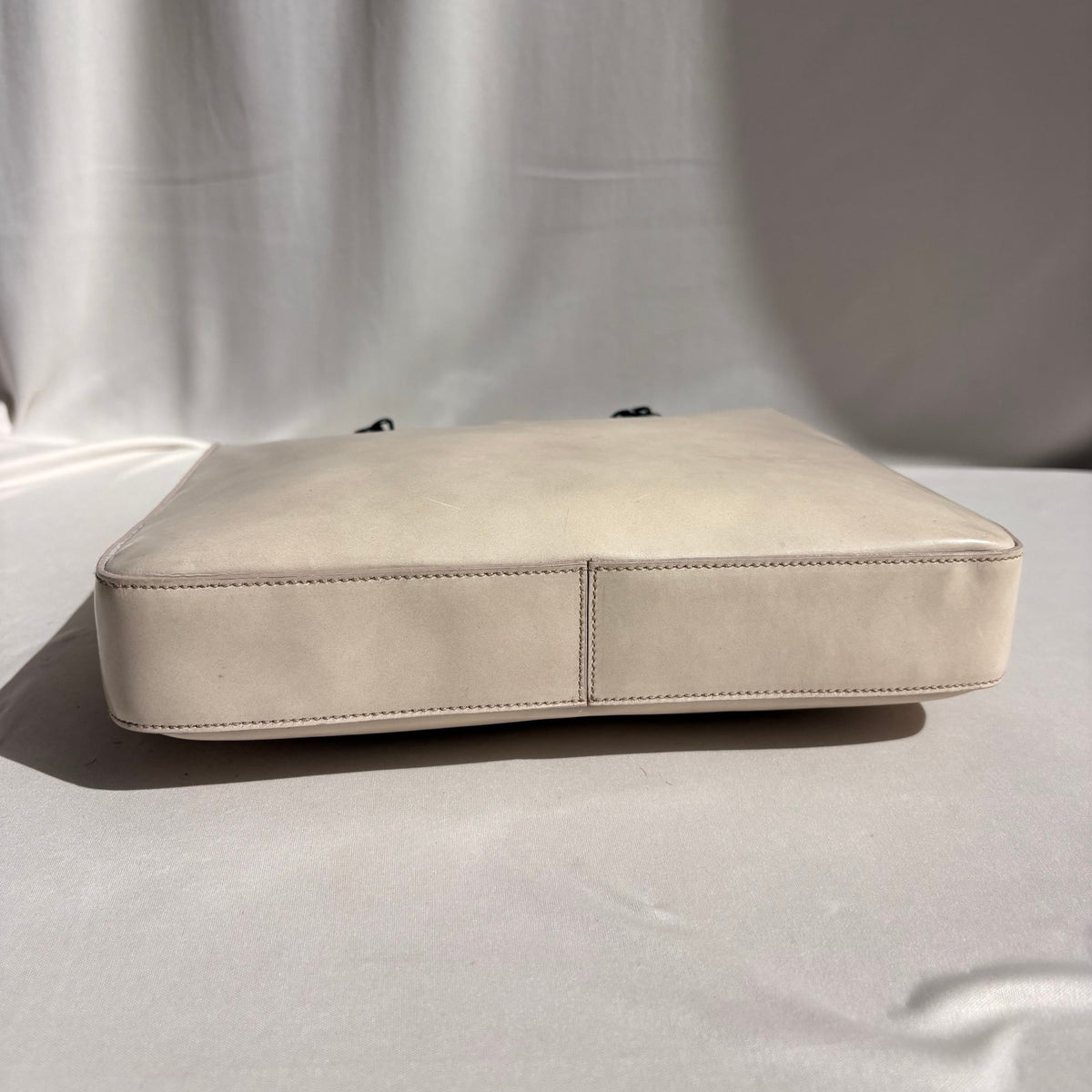 Vintage Prada Vitello Catena Tote Bag - Ivory Calfskin