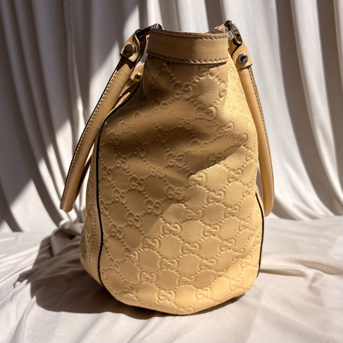 Gucci Abbey Tote - Guccissima Leather, Yellow, D-Ring Detail