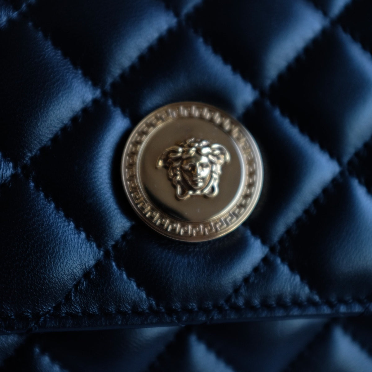 Versace Quilted Lambskin Leather Clutch - Black, Gold Hardware, NWOT