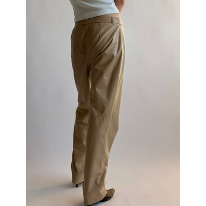 Vintage Nine West Tan Leather Straight Leg Pants
