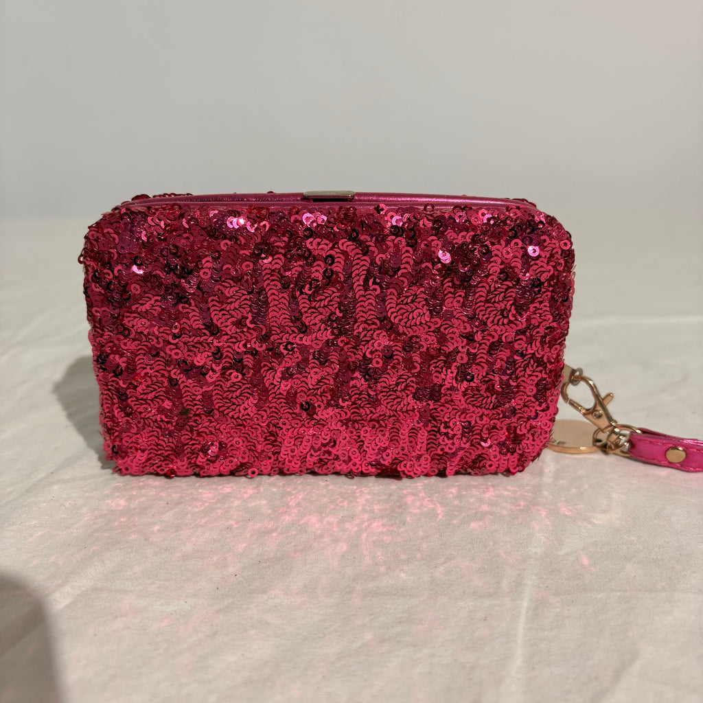 Rampage Pink Sequin Phone Clutch - 5.25"x3"x1
