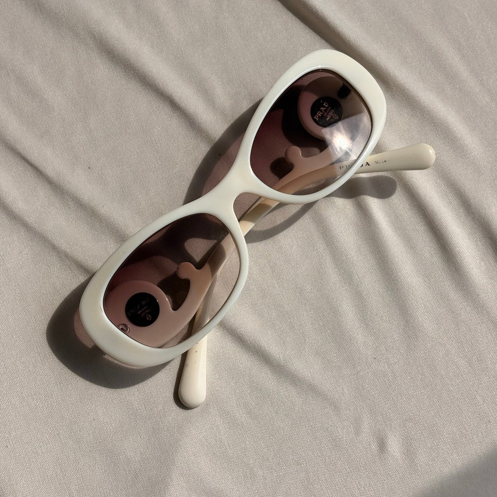 Prada Crystal Absolute Collection 33P Minimal Baroque Sunglasses - White, Crystal
