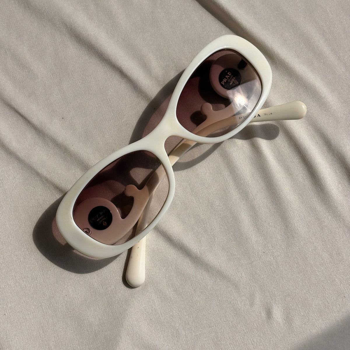 Prada Crystal Absolute Collection 33P Minimal Baroque Sunglasses - White, Crystal