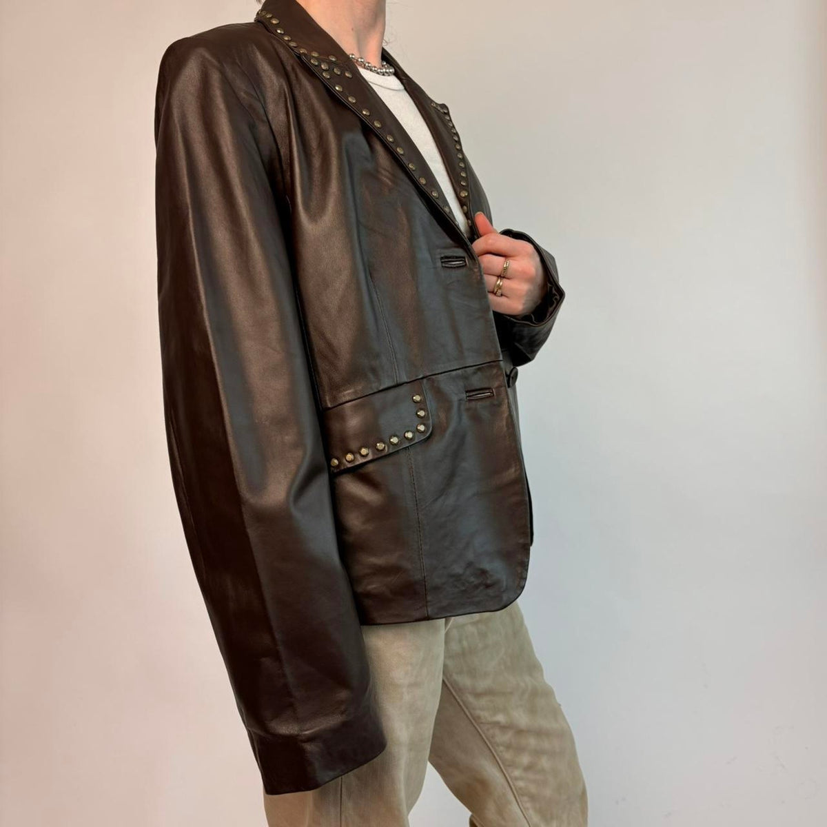 Willi Smith Brown Lamb Leather Jacket - Size XL