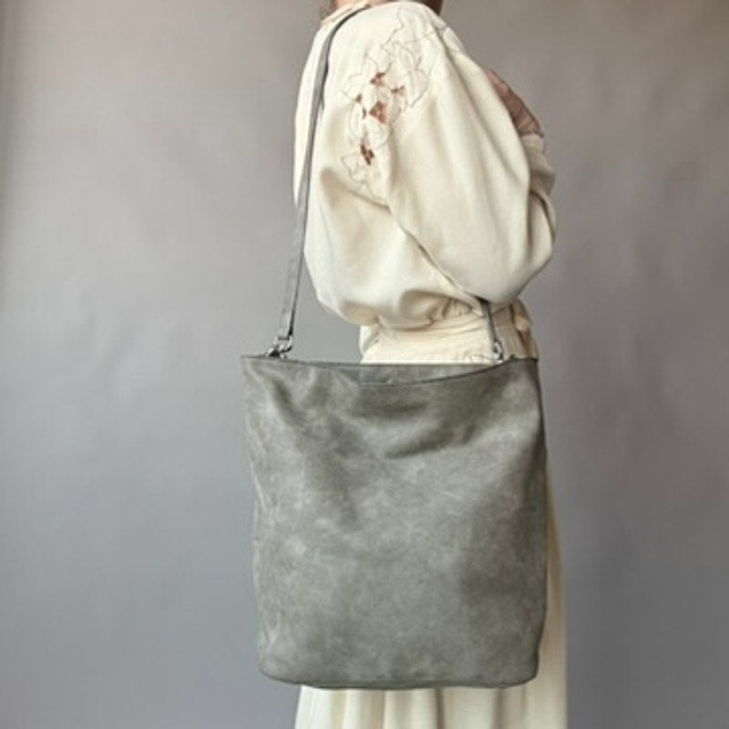 The Limited Grey Bucket Bag - Handle & Shoulder Strap, Vintage