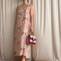 Gail Garner Slip Dress - Pink Floral, 90s - Size Large